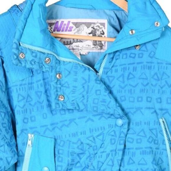 Womens Vtg Nils Turquoise Parka Winter Ski Water Resitstant Jacket Coat Size 8 - Picture 5 of 5